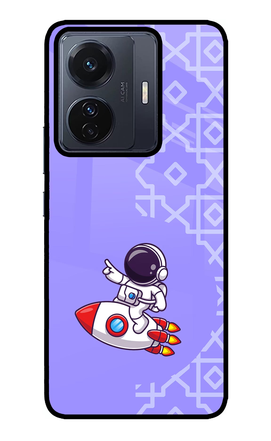 Cute Astronaut Vivo T1 Pro 5G Glass Case Back Cover by Casekaro