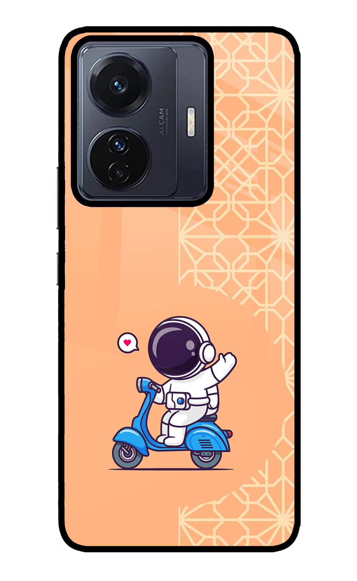 Cute Astronaut Riding Vivo T1 Pro 5G Glass Case