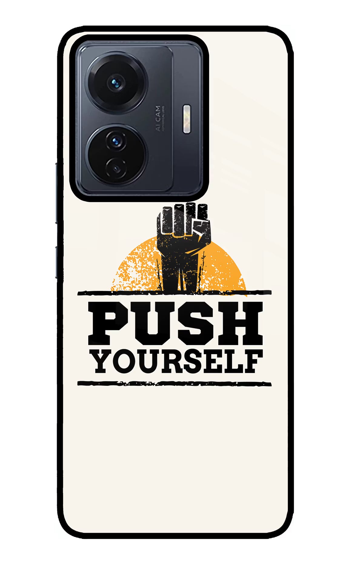 Push Yourself Vivo T1 Pro 5G Glass Case Back Cover by Casekaro