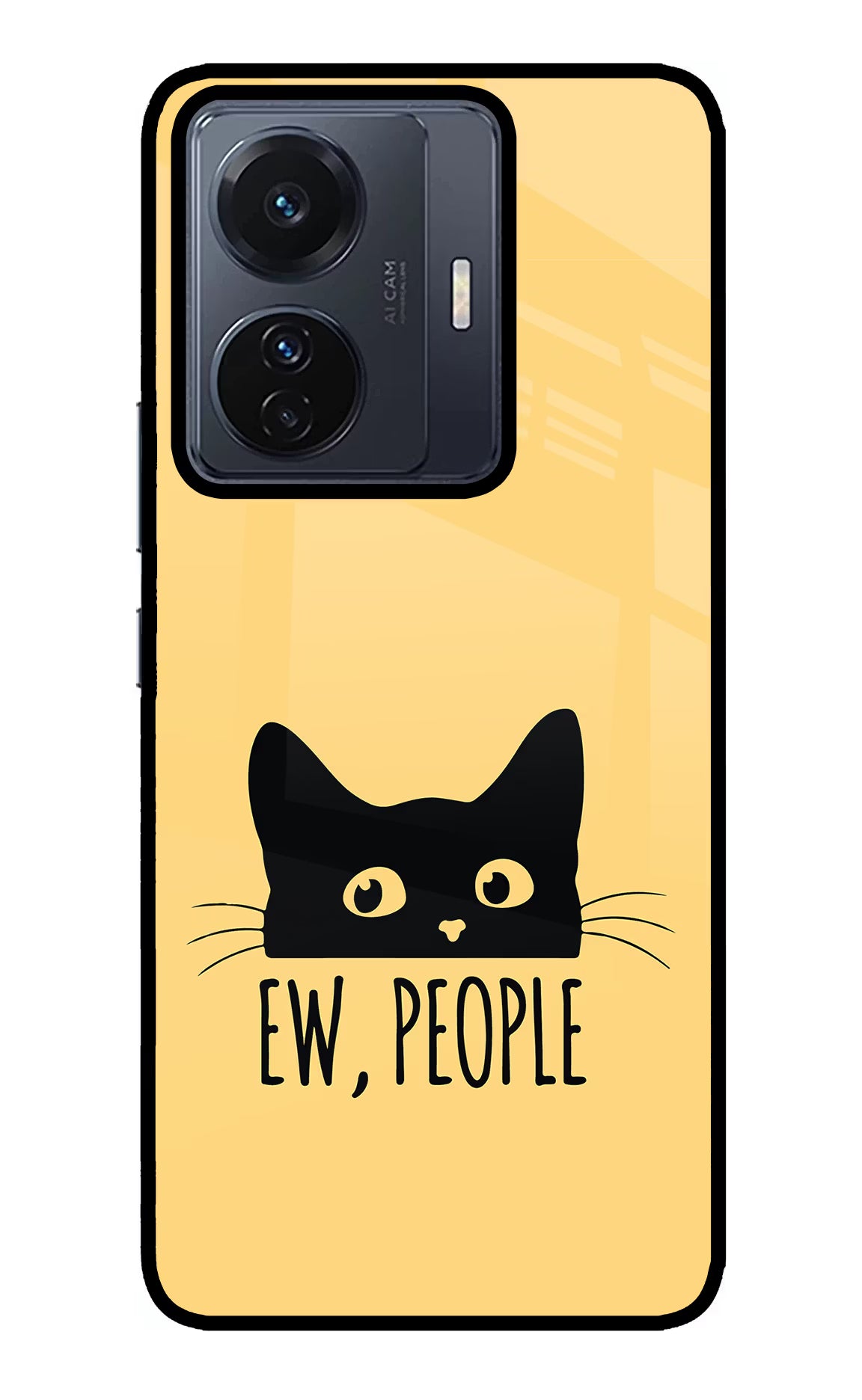 Ew People Catitude Vivo T1 Pro 5G Glass Case Back Cover by Casekaro