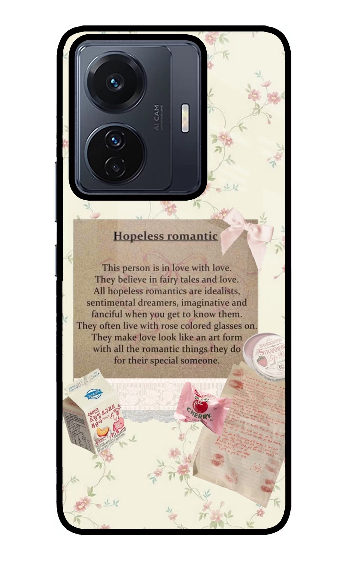 Hopeless Romantic Vivo T1 Pro 5G Glass Case Back Cover by Casekaro