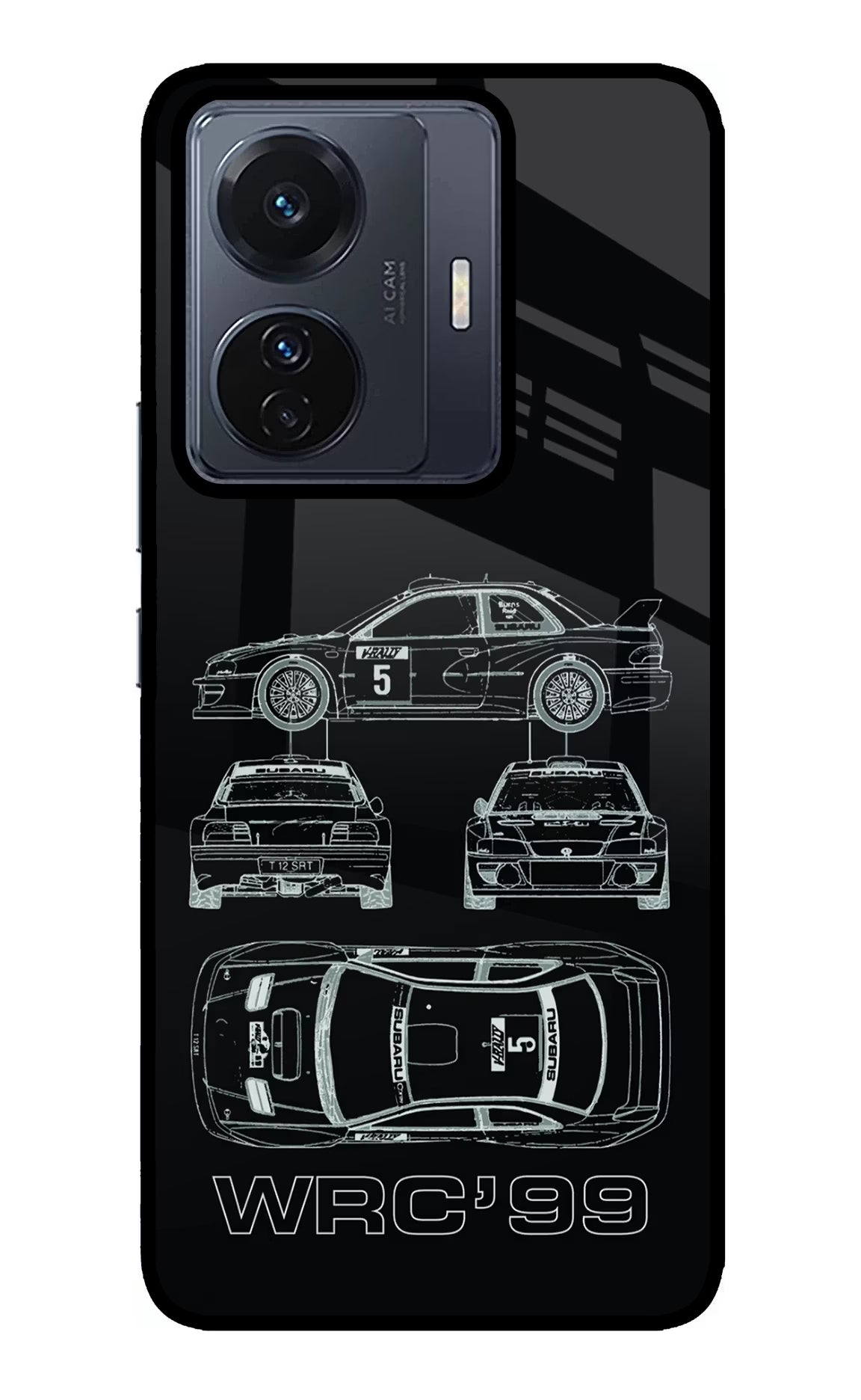 WRC'99 Vivo T1 Pro 5G Glass Case Back Cover by Casekaro