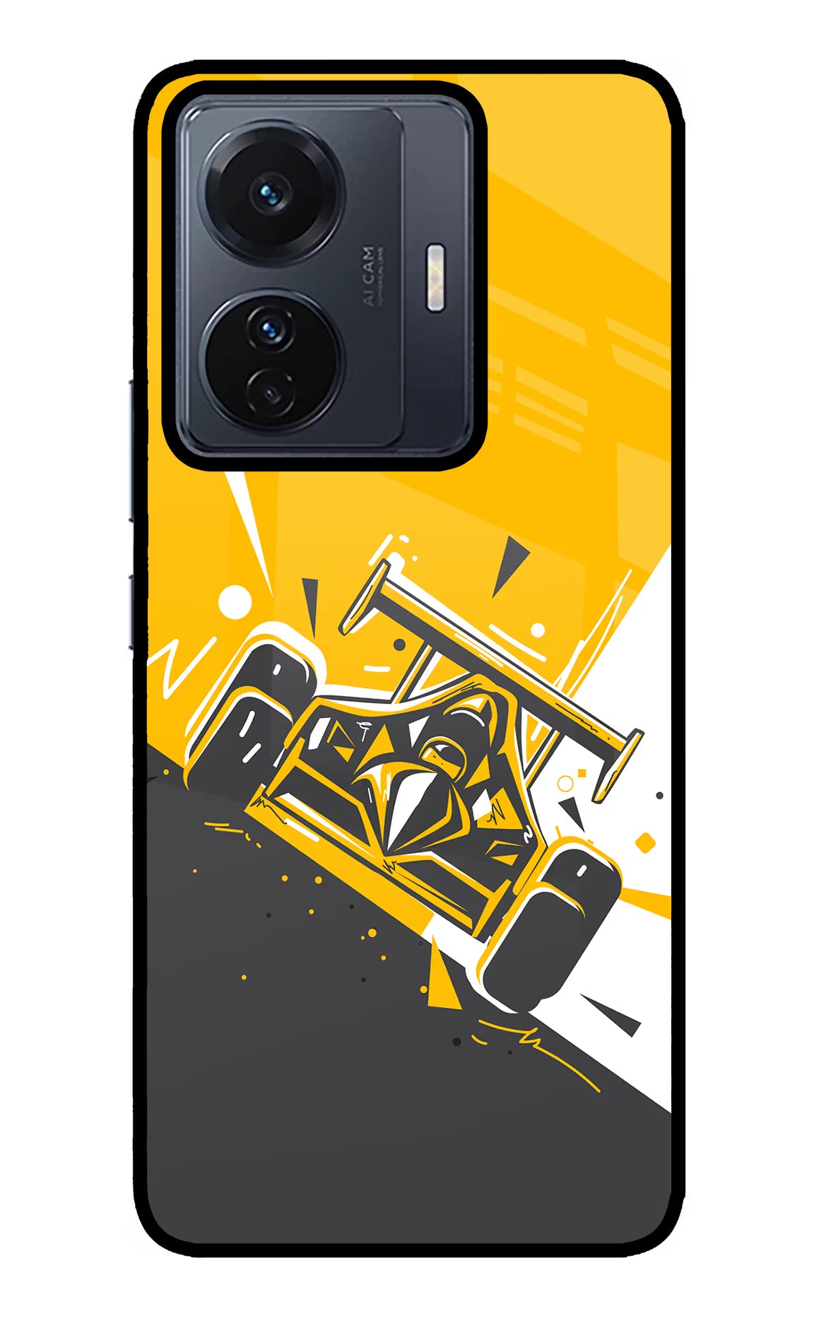 Track King Vivo T1 Pro 5G Glass Case Back Cover by Casekaro
