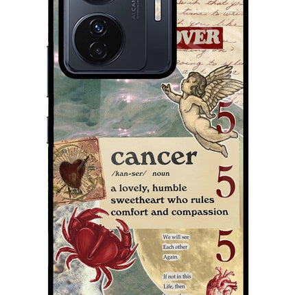 Cancer Zodiac Vivo T1 Pro 5G Glass Case