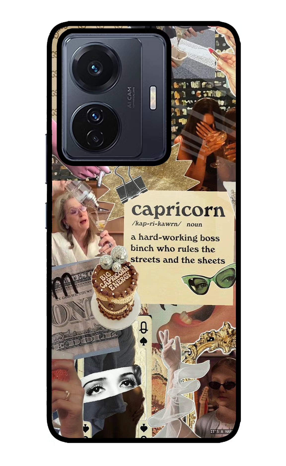 Capricorn Zodiac Vivo T1 Pro 5G Glass Case Back Cover by Casekaro
