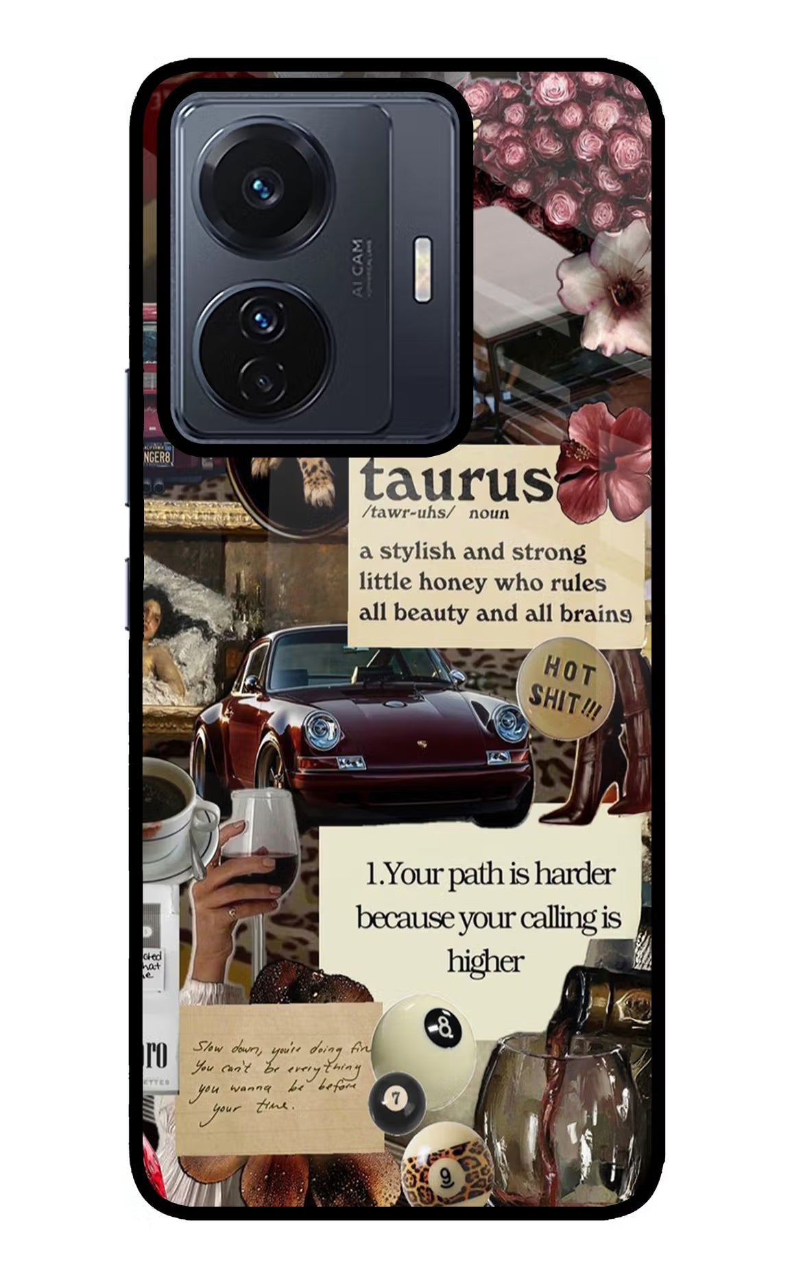 Taurus Zodiac Vivo T1 Pro 5G Glass Case Back Cover by Casekaro