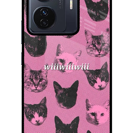 Pink Cats Vivo T1 Pro 5G Glass Case