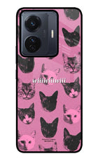 Pink Cats Vivo T1 Pro 5G Glass Case