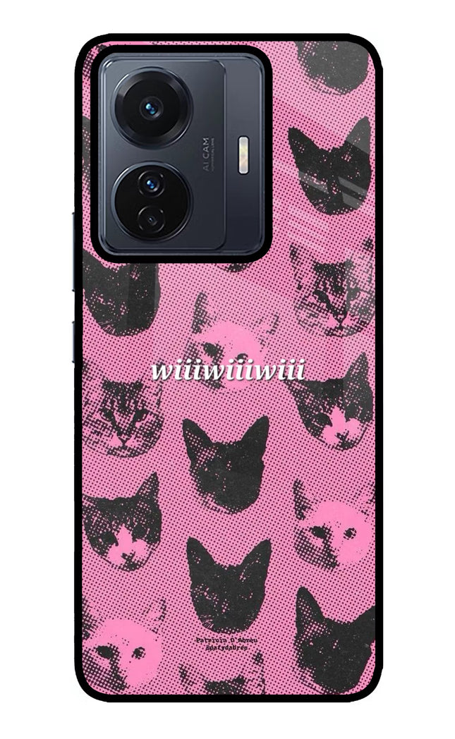 Pink Cats Vivo T1 Pro 5G Glass Case