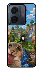 Minecraft Cat Chaos Vivo T1 Pro 5G Glass Case