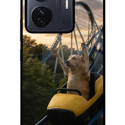 Rollercoaster Dog Vivo T1 Pro 5G Glass Case