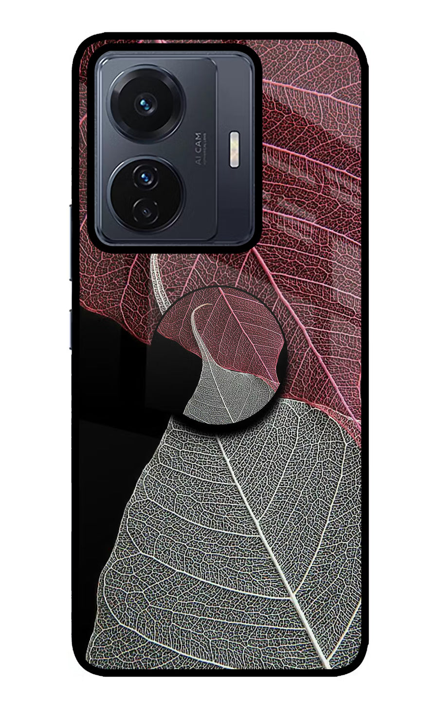 Leaf Pattern Vivo T1 Pro 5G Pop Case, Glass case