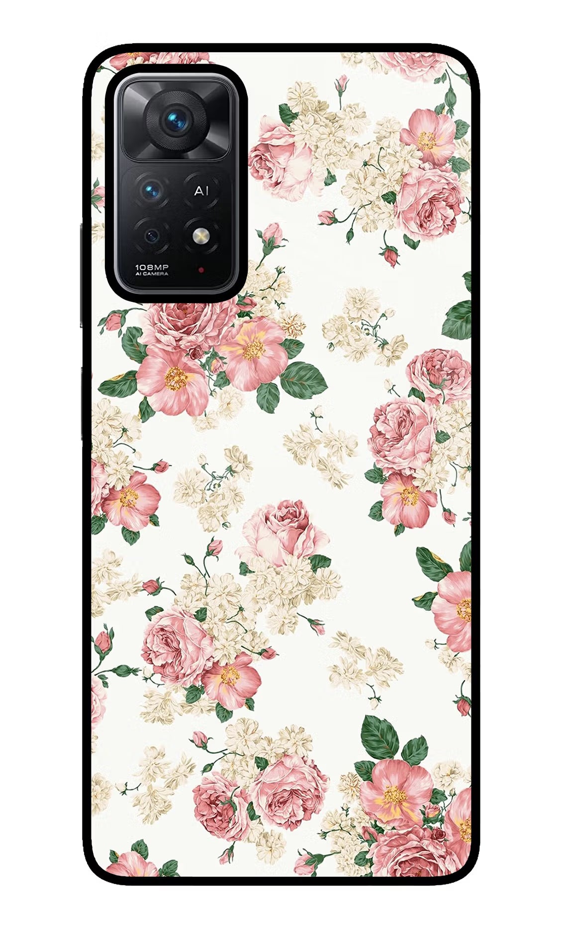 Flowers Redmi Note 11 Pro+ 5G Glass Case Back Cover by Casekaro