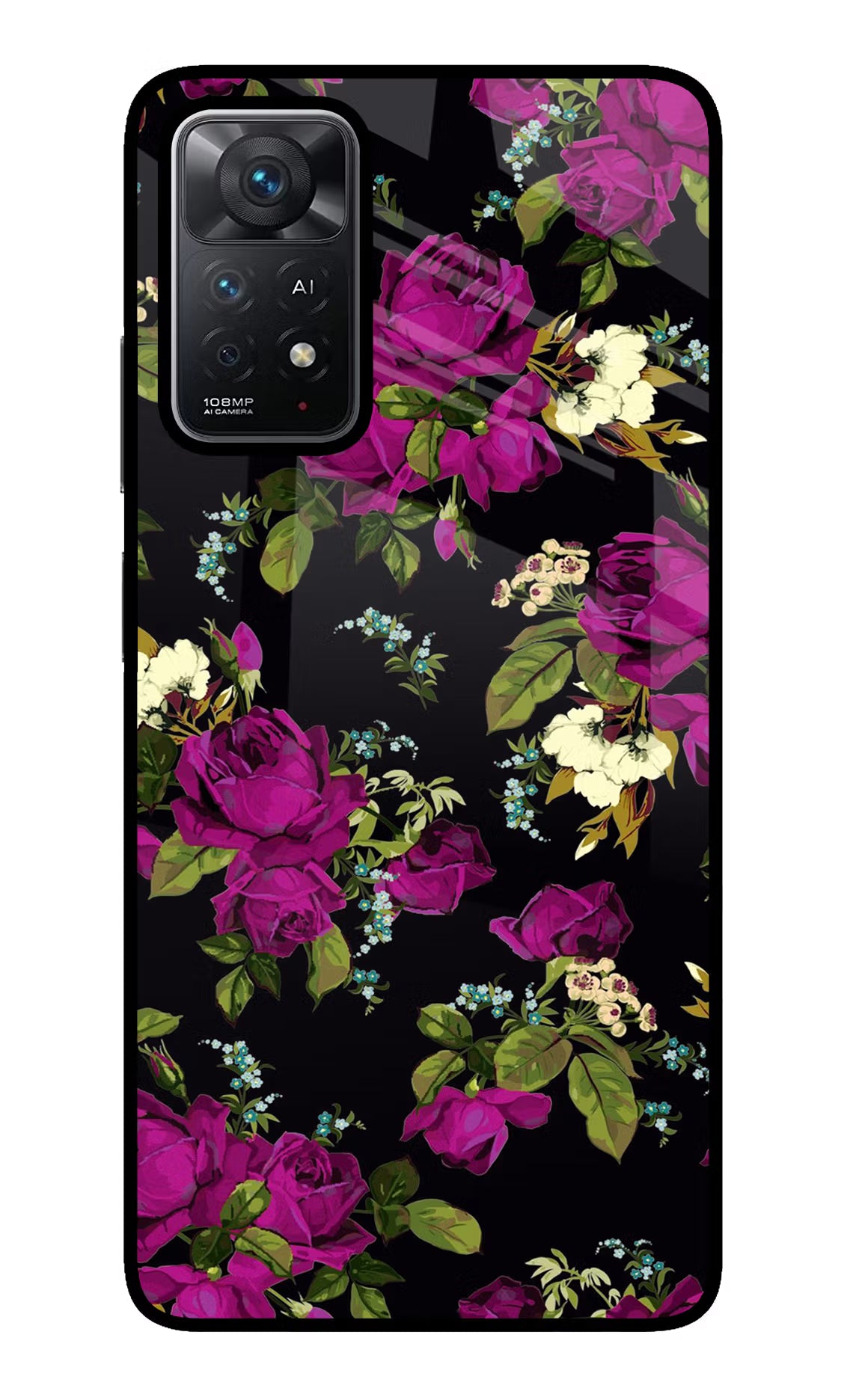 Flowers Redmi Note 11 Pro+ 5G Glass Case Back Cover by Casekaro