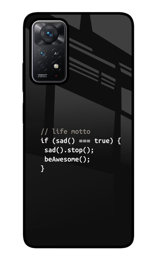 Life Motto Code Redmi Note 11 Pro+ 5G Glass Case