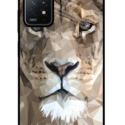 Lion Art Redmi Note 11 Pro+ 5G Glass Case Back Cover by Casekaro