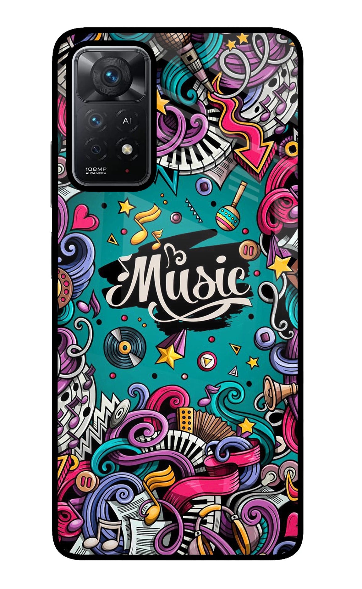 Music Graffiti Redmi Note 11 Pro+ 5G Glass Case