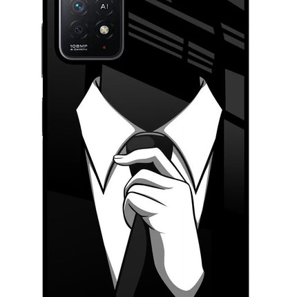 Black Tie Redmi Note 11 Pro+ 5G Glass Case Back Cover by Casekaro