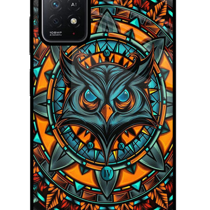 Angry Owl Art Redmi Note 11 Pro+ 5G Glass Case Back Cover by Casekaro