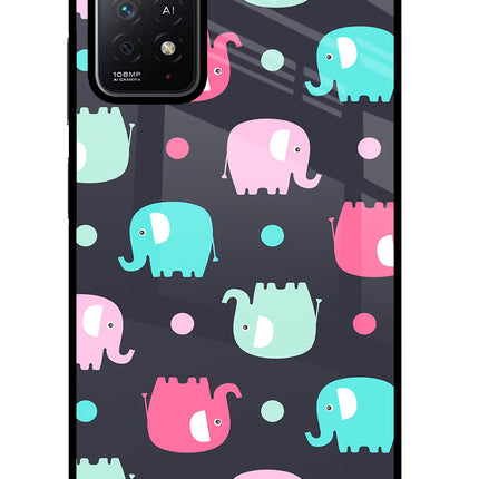 Elephants Redmi Note 11 Pro+ 5G Glass Case Back Cover by Casekaro