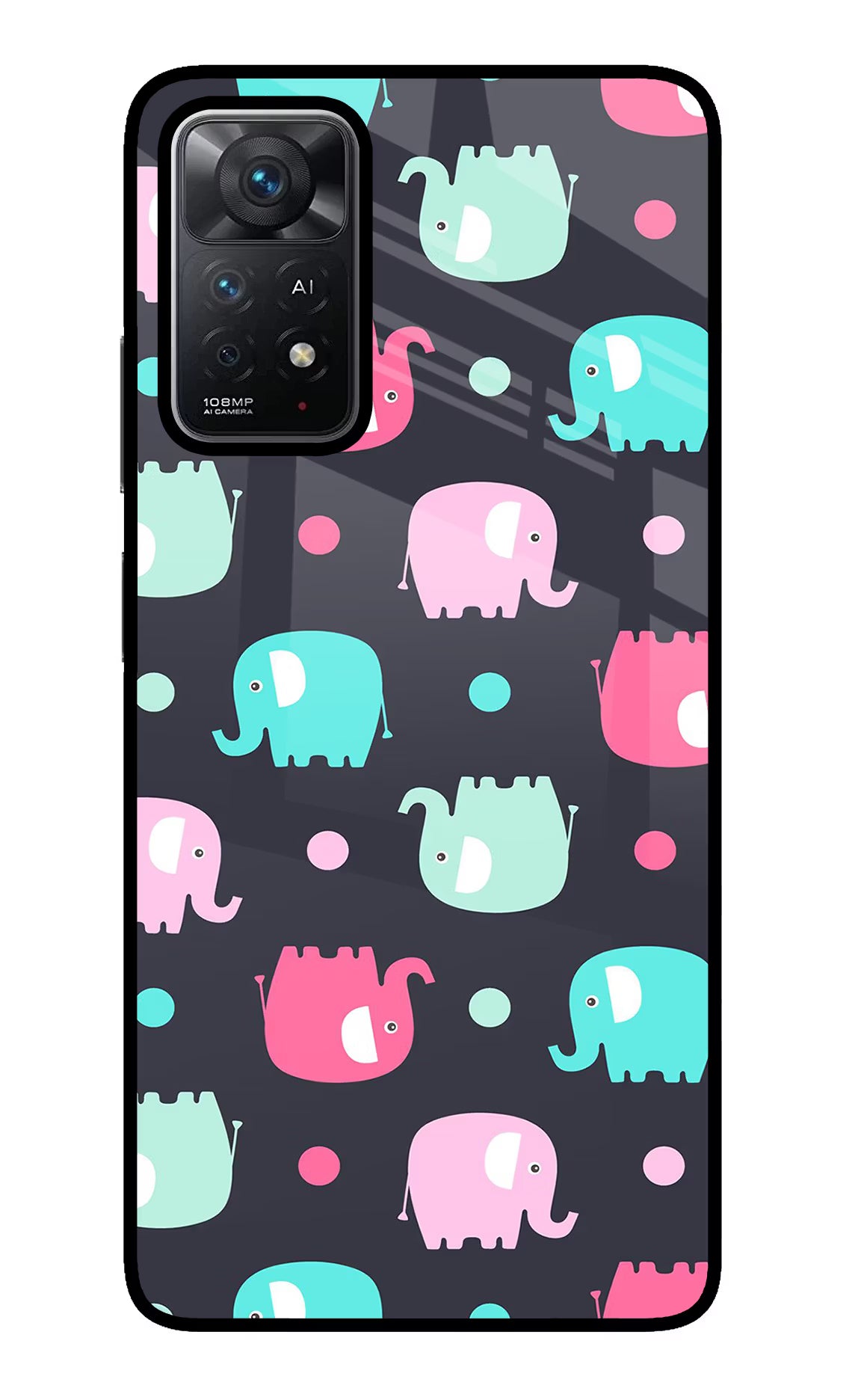 Elephants Redmi Note 11 Pro+ 5G Glass Case Back Cover by Casekaro