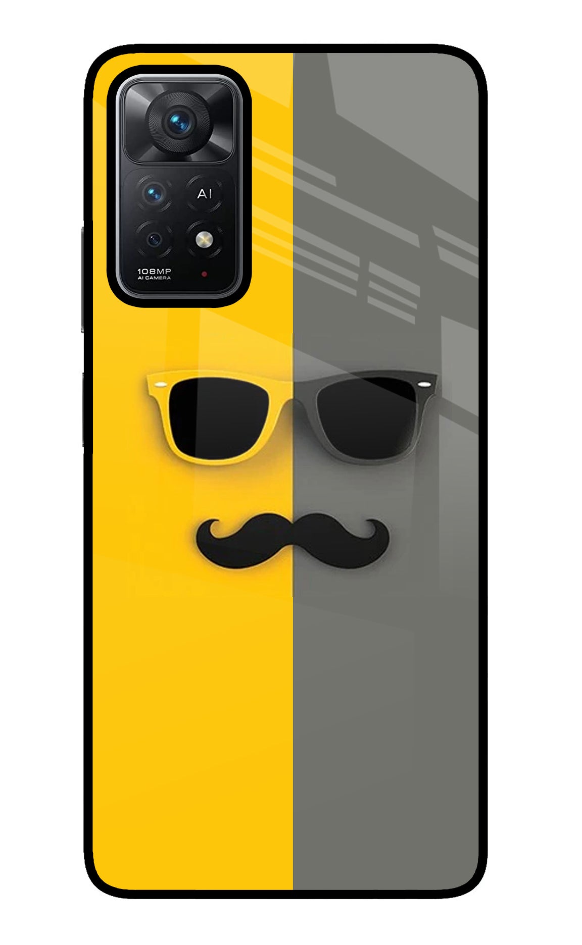 Sunglasses with Mustache Redmi Note 11 Pro+ 5G Back Cover