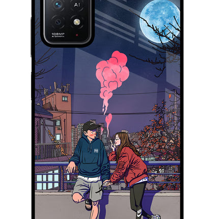 Chilling Couple Redmi Note 11 Pro+ 5G Glass Case Back Cover by Casekaro