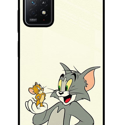 Tom & Jerry Redmi Note 11 Pro+ 5G Glass Case Back Cover by Casekaro