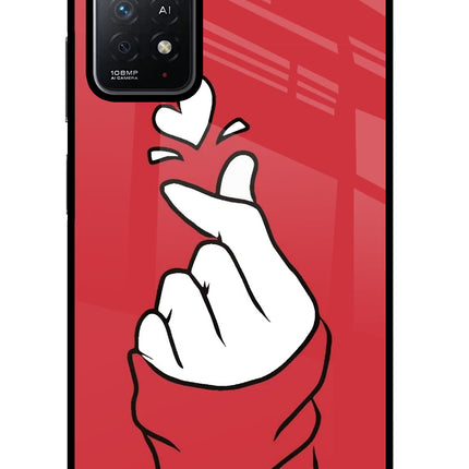 Korean Love Sign Redmi Note 11 Pro+ 5G Glass Case Back Cover by Casekaro
