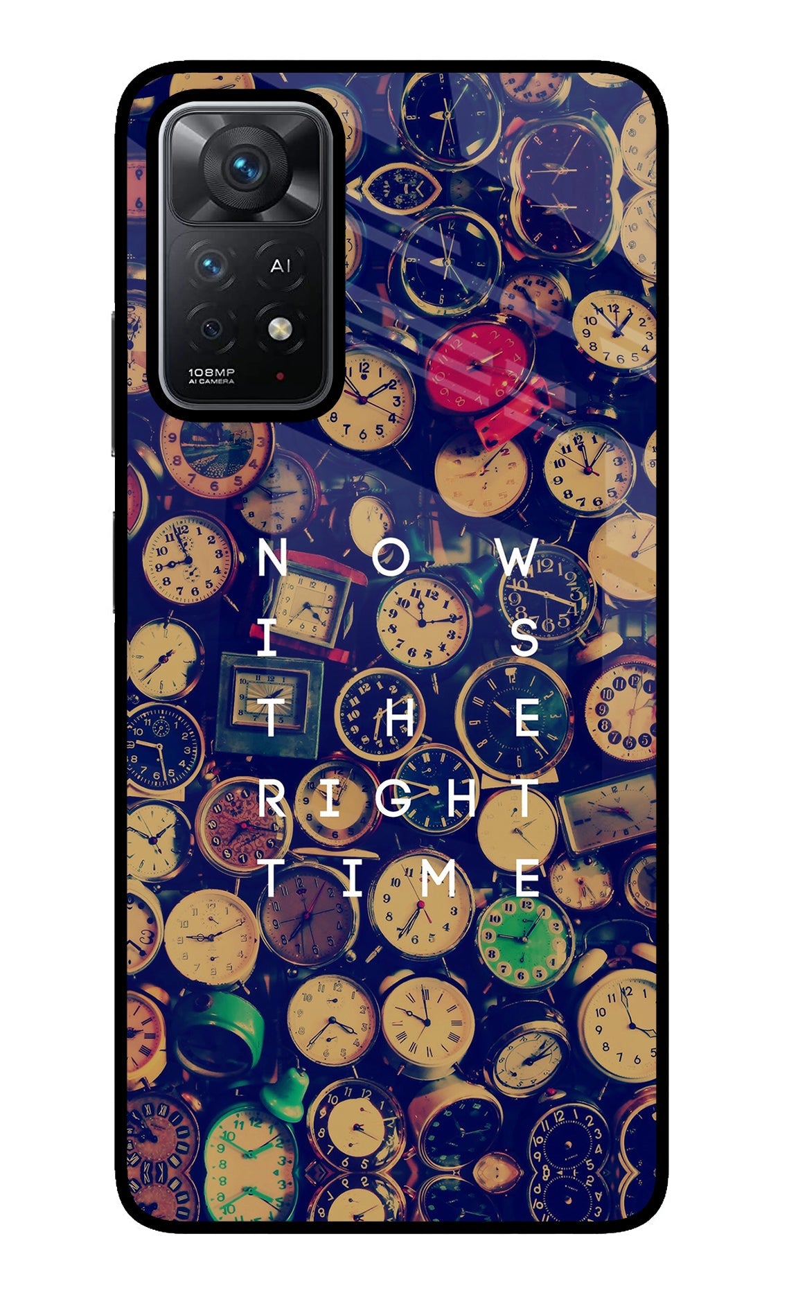 Now is the Right Time Quote Redmi Note 11 Pro+ 5G Glass Case