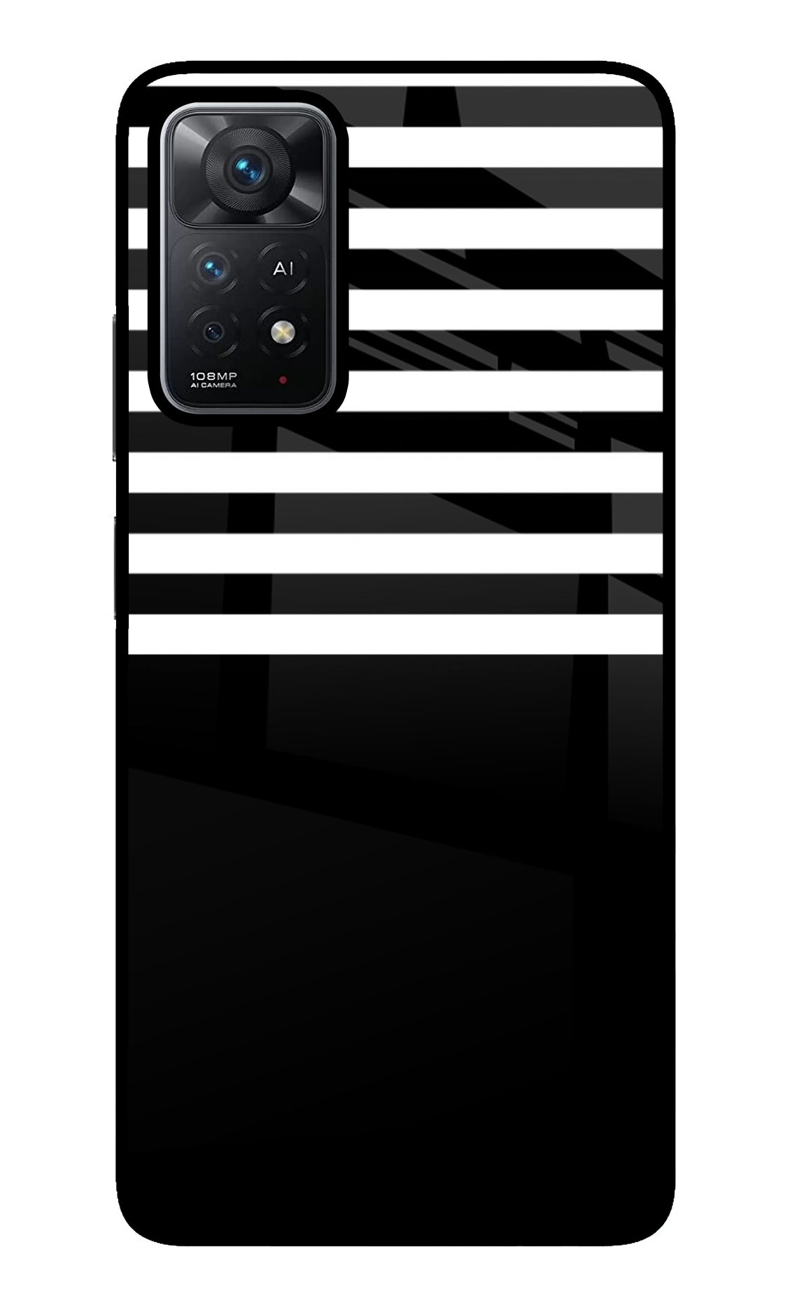 Black and White Print Redmi Note 11 Pro+ 5G Glass Case