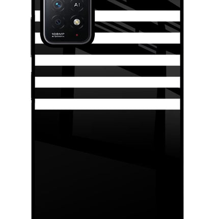 Black and White Print Redmi Note 11 Pro+ 5G Glass Case Back Cover by Casekaro