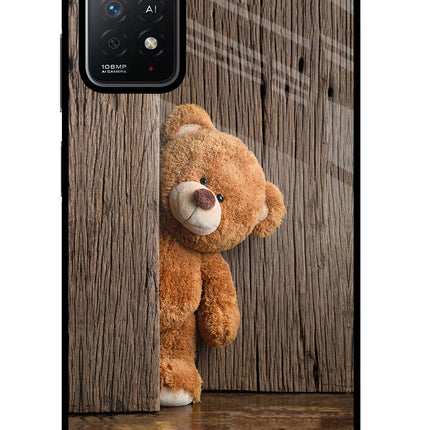 Teddy Wooden Redmi Note 11 Pro+ 5G Glass Case Back Cover by Casekaro