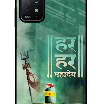 Har Har Mahadev Shivling Redmi Note 11 Pro+ 5G Glass Case Back Cover by Casekaro