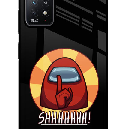 Among Us Shhh! Redmi Note 11 Pro+ 5G Glass Case Back Cover by Casekaro