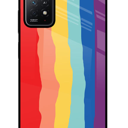 Rainbow Redmi Note 11 Pro+ 5G Glass Case Back Cover by Casekaro