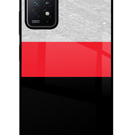 Tri Color Pattern Redmi Note 11 Pro+ 5G Glass Case Back Cover by Casekaro