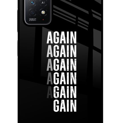 Again Again Gain Redmi Note 11 Pro+ 5G Glass Case Back Cover by Casekaro