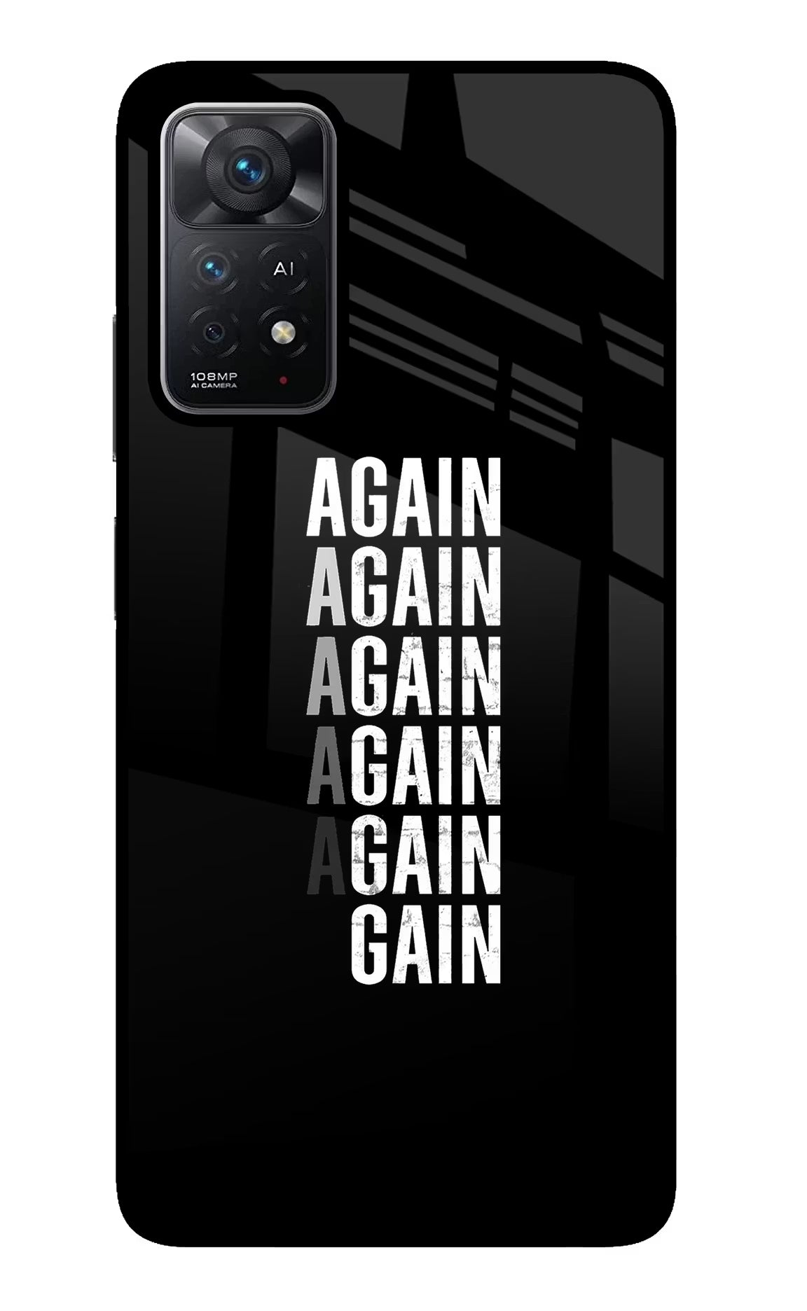 Again Again Gain Redmi Note 11 Pro+ 5G Glass Case Back Cover by Casekaro