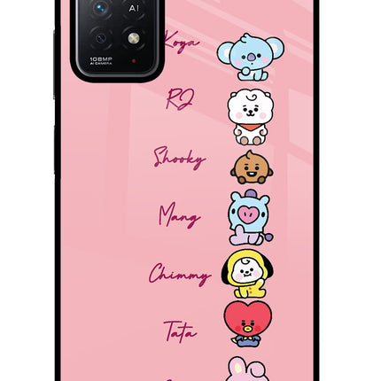 BTS names Redmi Note 11 Pro+ 5G Glass Case Back Cover by Casekaro