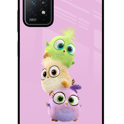 Cute Little Birds Redmi Note 11 Pro+ 5G Glass Case Back Cover by Casekaro