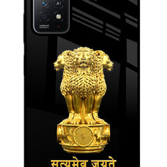 Satyamev Jayate Golden Redmi Note 11 Pro+ 5G Glass Case