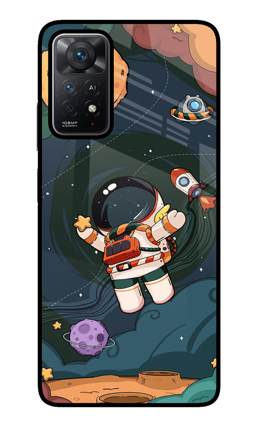 Cartoon Astronaut Redmi Note 11 Pro+ 5G Back Cover, Glass case