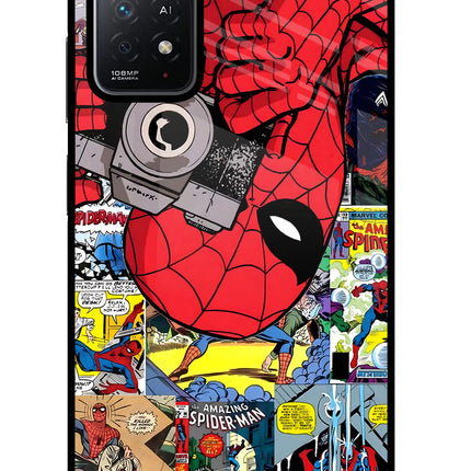 Spider Man Redmi Note 11 Pro+ 5G Glass Case Back Cover by Casekaro