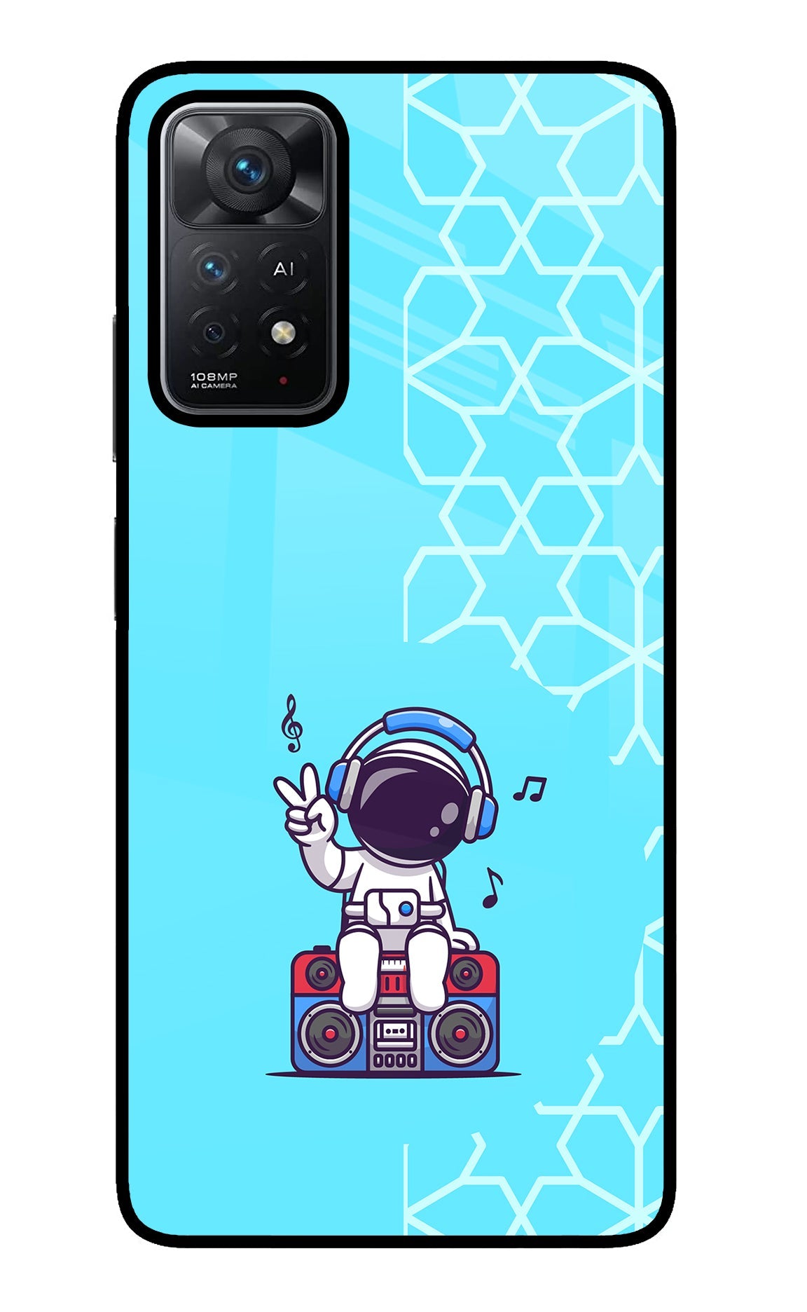 Cute Astronaut Chilling Redmi Note 11 Pro+ 5G Glass Case