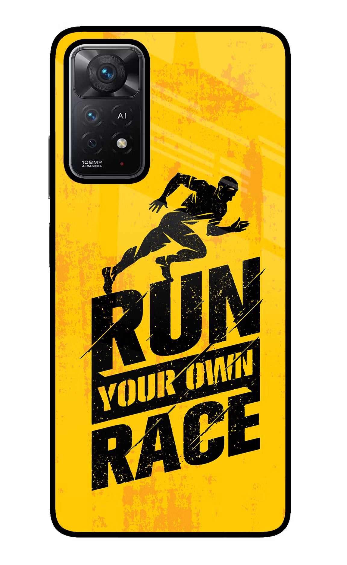 Run Your Own Race Redmi Note 11 Pro+ 5G Glass Case Back Cover by Casekaro