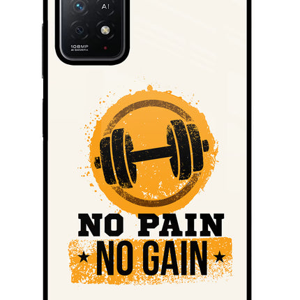 No Pain No Gain Redmi Note 11 Pro+ 5G Glass Case Back Cover by Casekaro