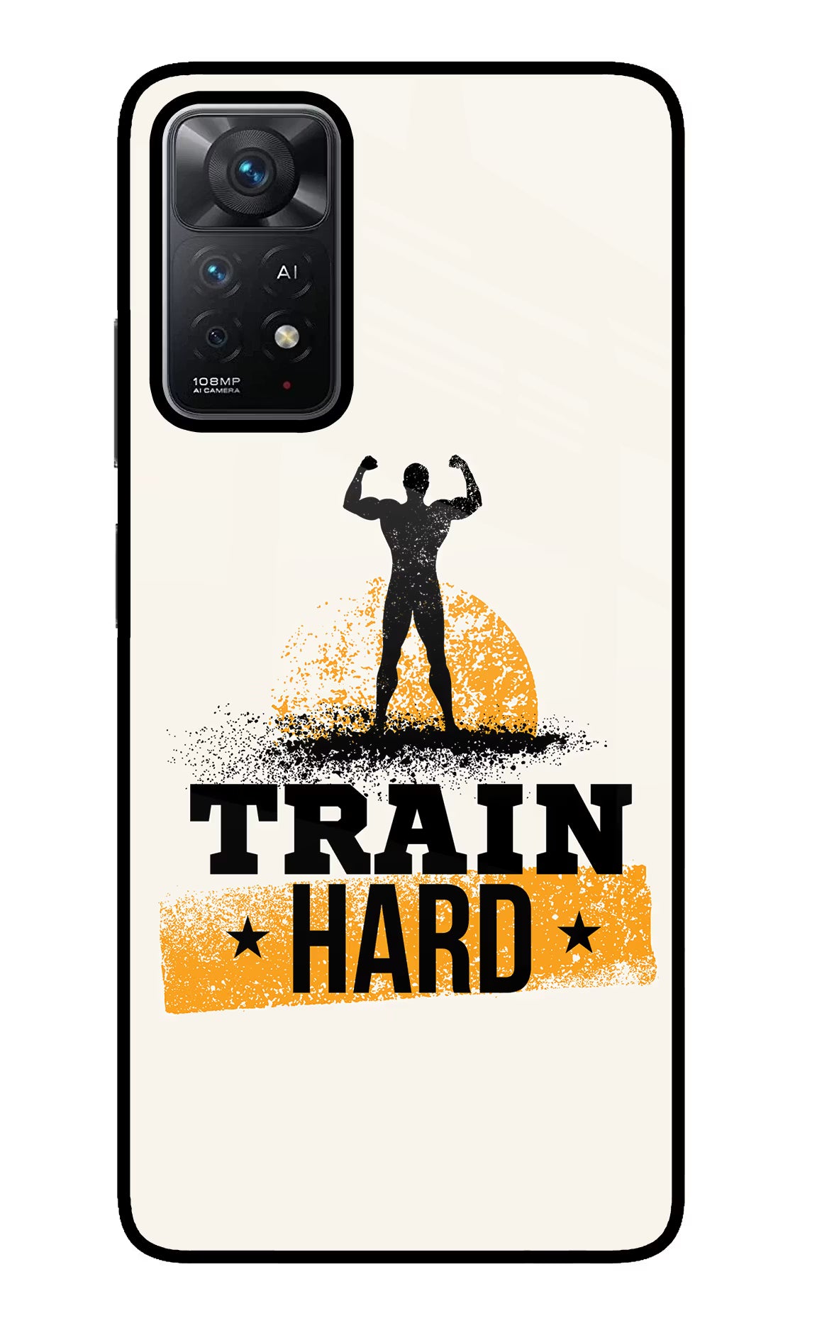 Train Hard Redmi Note 11 Pro+ 5G Glass Case Back Cover by Casekaro