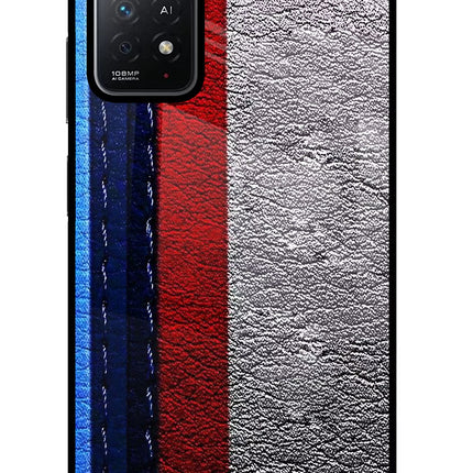 BMW Stripes Redmi Note 11 Pro+ 5G Glass Case Back Cover by Casekaro