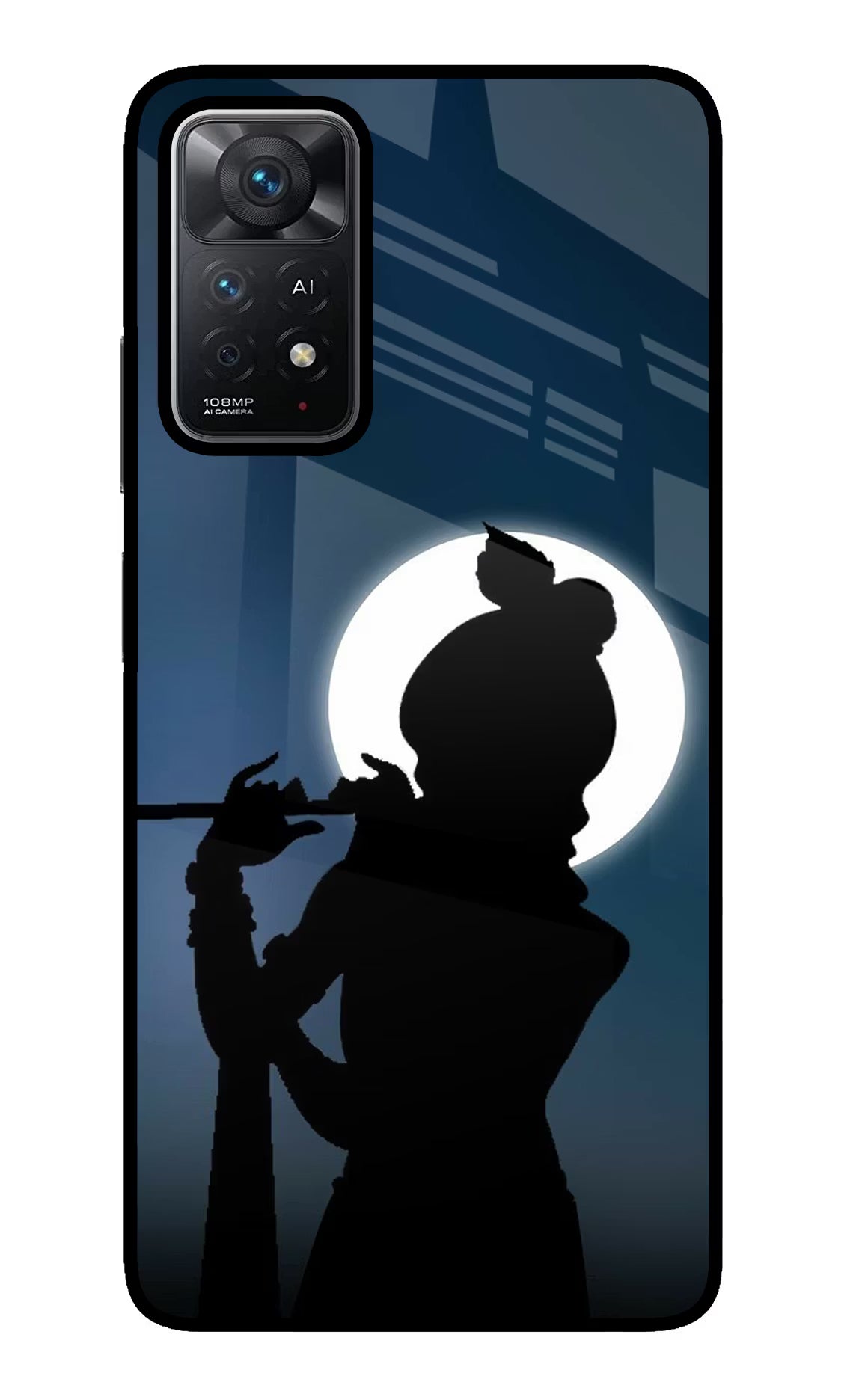 Shri Krishna Silhouette Redmi Note 11 Pro+ 5G Glass Case Back Cover by Casekaro